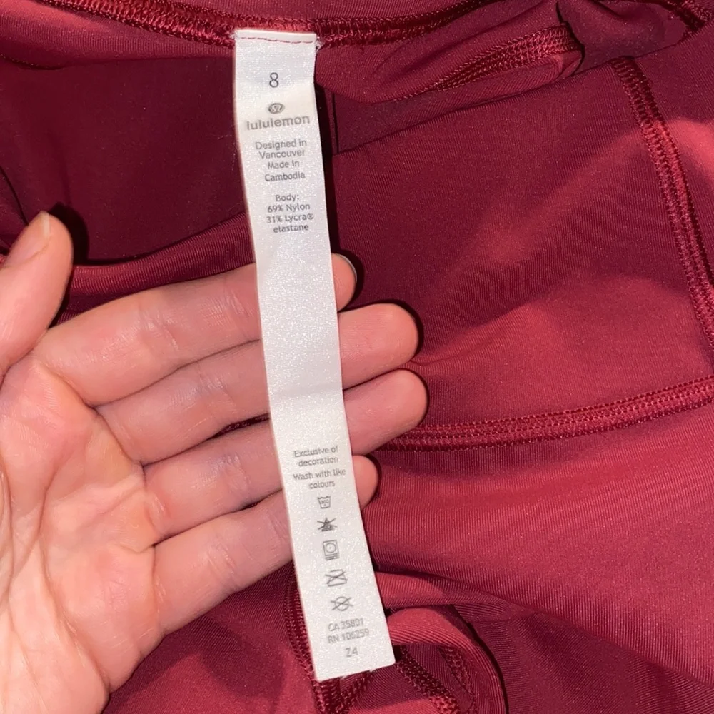 Lululemon cropped leggings|pink|size 8 - Picture 5 of 5